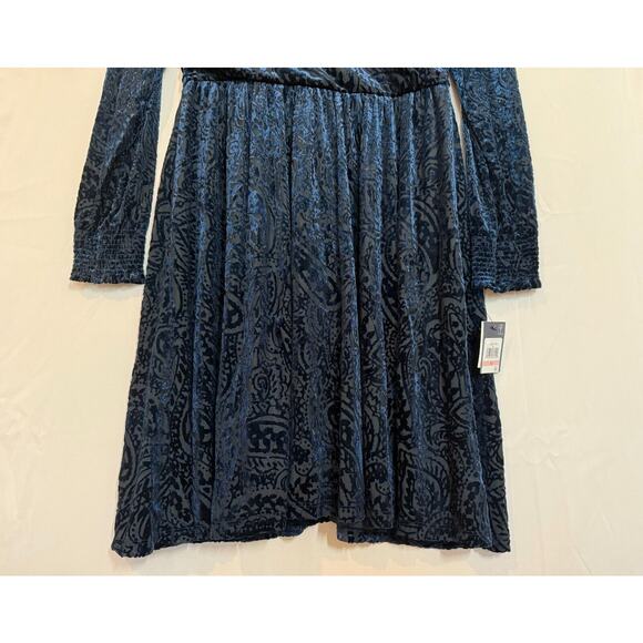 NEW Tommy Hilfiger Velvet Burnout Dress Womens Size 10 Paisley Black Whimsigoth - Picture 4 of 15